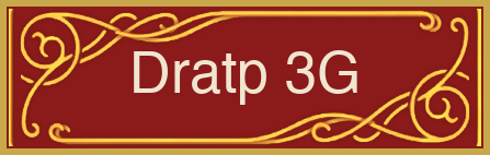 The final Dratp button with golden filigree on crimson